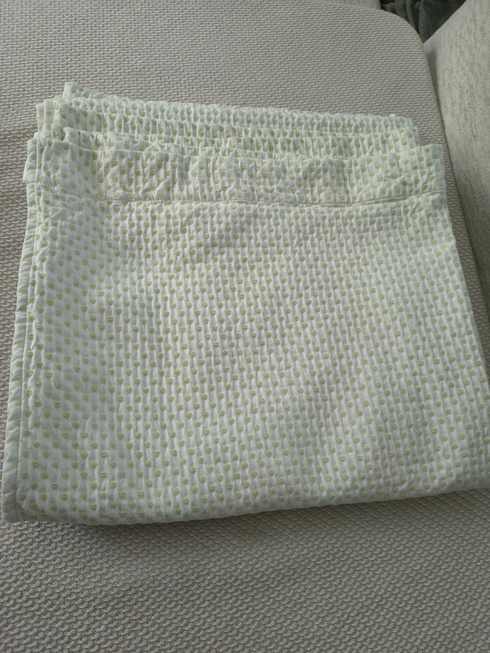 Pottery Barn Kids Audrey Chenille Dot Curtain Panels Green Set of 2